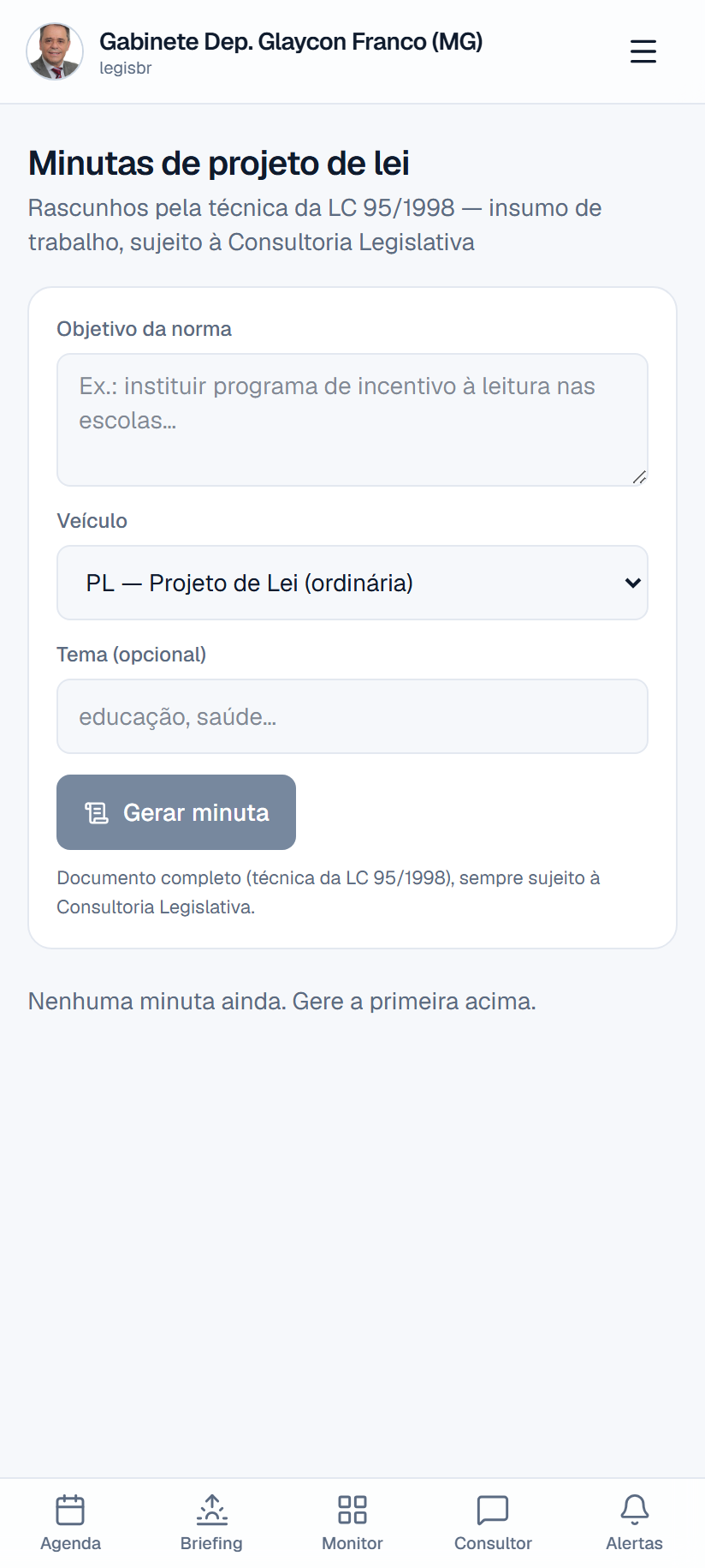 Minutas de proposição