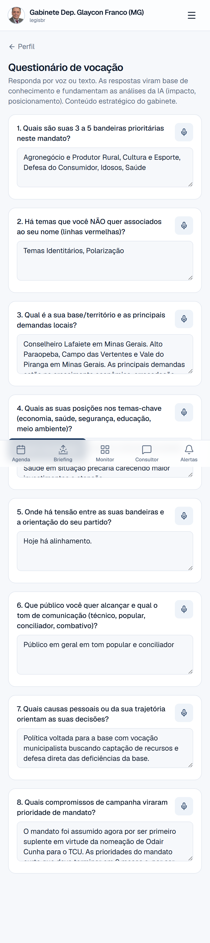 Questionário de vocação
